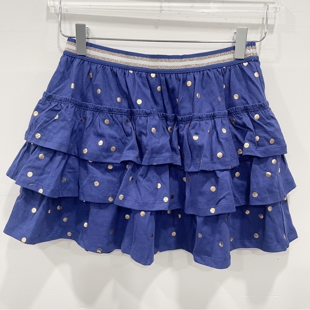 Mini Boden Ruffle Tiered Polka Dot Navy Blue Skirt Size 11-12